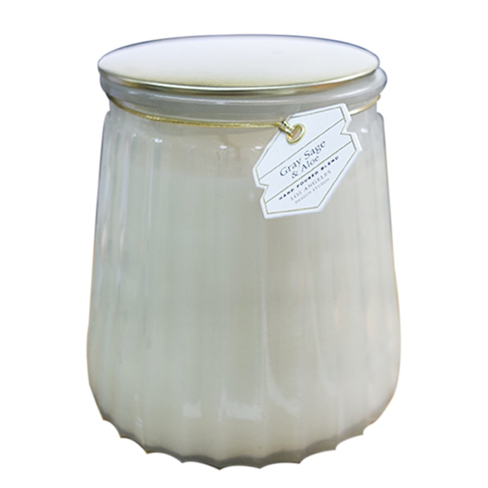 Vela Aromática Decorativa Salvia Gris y Aloe