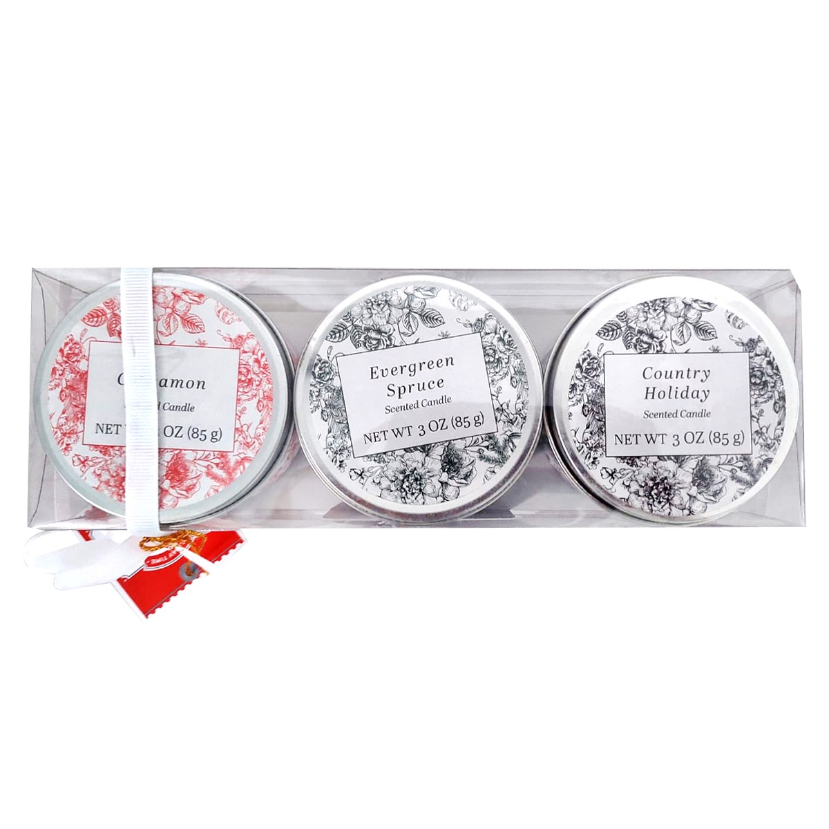 Kit 3 Velas Aromatizantes Hojalata Floral