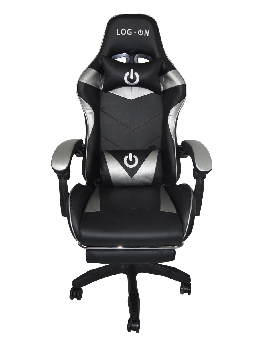 Silla Reclinable Ergonómica Gamer Gris Log-On