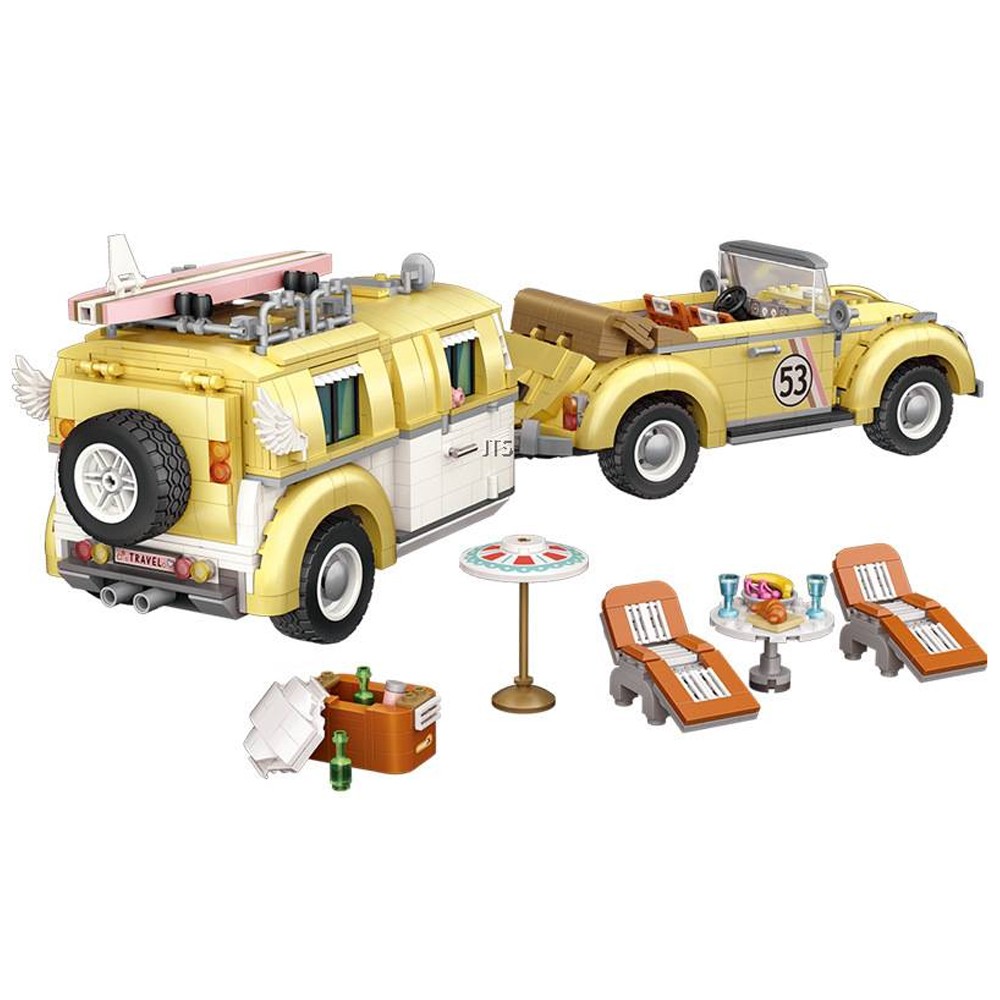 Mini Bloques Armables Carro con Remolque